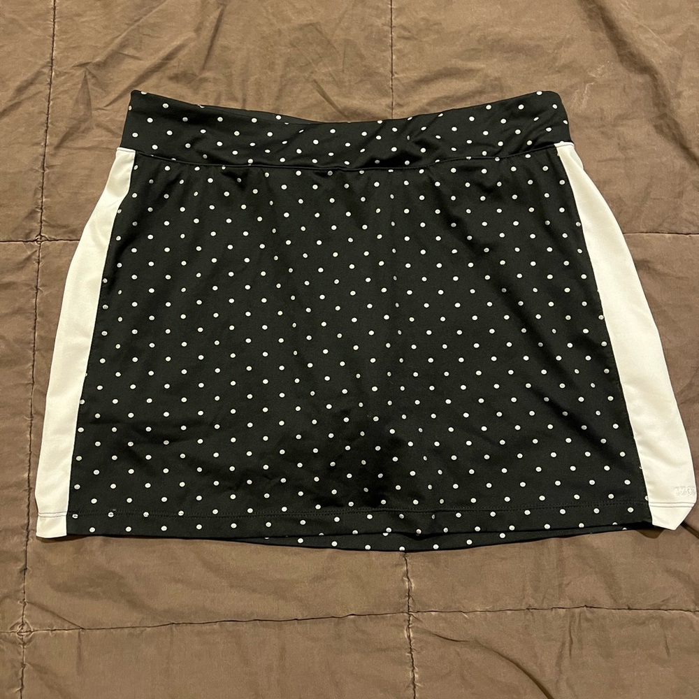 Women’s Izod PerformX Cool FX Pull-on Black White Polka Dot Golf Skort Sz Small